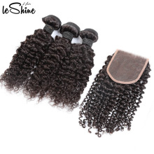 Fashionable Texture Human Curly Hair 3 Bundles With Closure Cuticle Aligned Grade 8A9A Brazilian Factory Direct For Sale